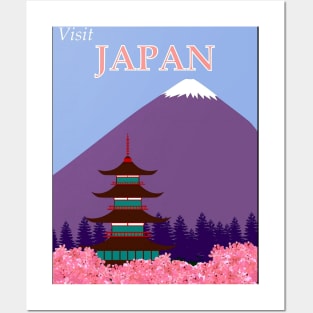 Japan Travel and Tourism Advertising Cherry Blossom Print Posters and Art